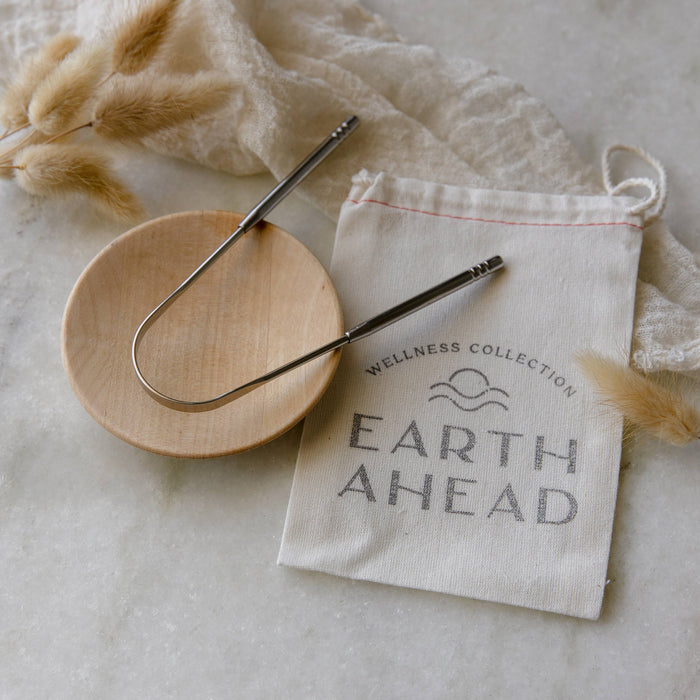 Surgical-grade Steel Tongue Scraper for Fresh Breath and Oral Hygiene Earth Ahead