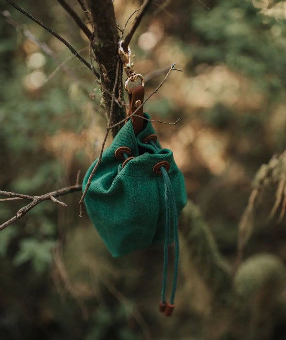 Dog Treat Pouch - Waxed Canvas & Vegan Leather Sustainable Pet