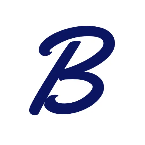 Blue letter 'B' on a white background