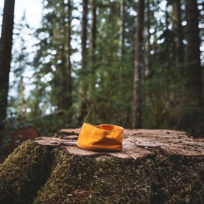 Dog Food & Water Bowls - Waxed Canvas & Vegan Leather Sustainable Pet