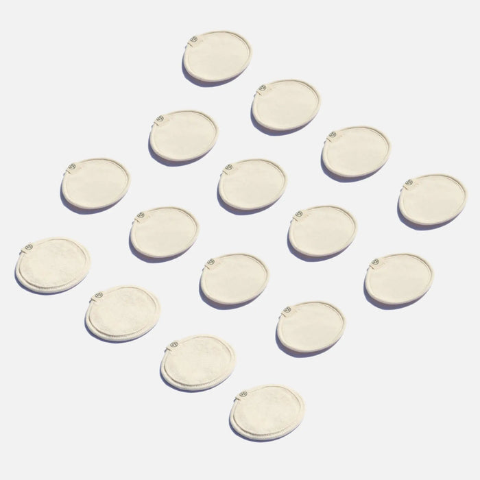 Set of round beige objects on a white background